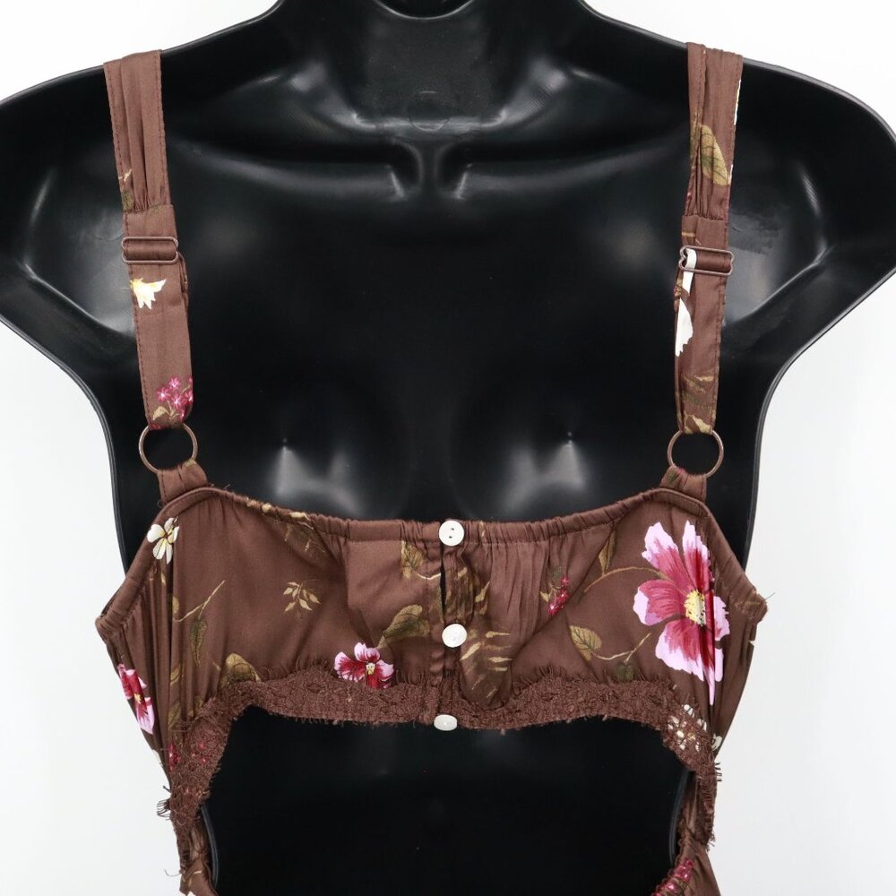 Old Navy Slip Dress Women M Brown Bloomcore Feminine Cottagecore Girly Y2K Style - Picture 12 of 16